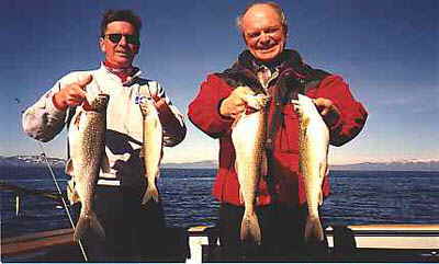 The fish in this photo were caught by Accommodation Tahoe guests on the First Strike boat in November