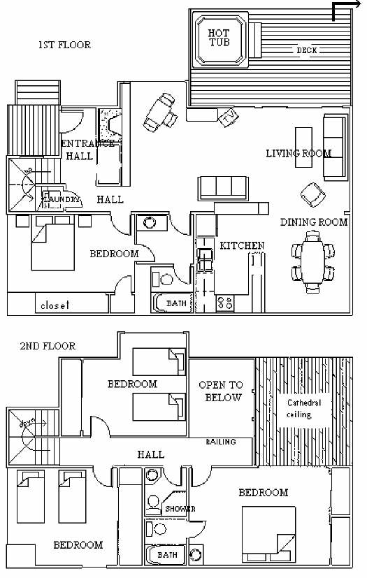 Accommodation Tahoe vacation Rental Unit 57 Burke floorplan